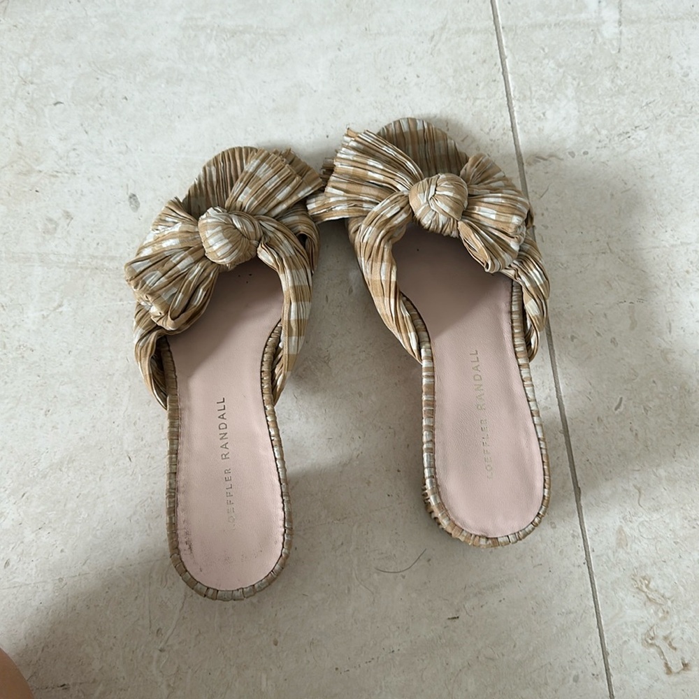 Emilia Brown Gingham Bow Heel